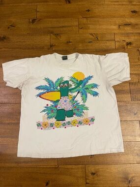 Vintage 1986 Art Clokey Single Stitch T-shirt Surfer Gumby Front/back Print